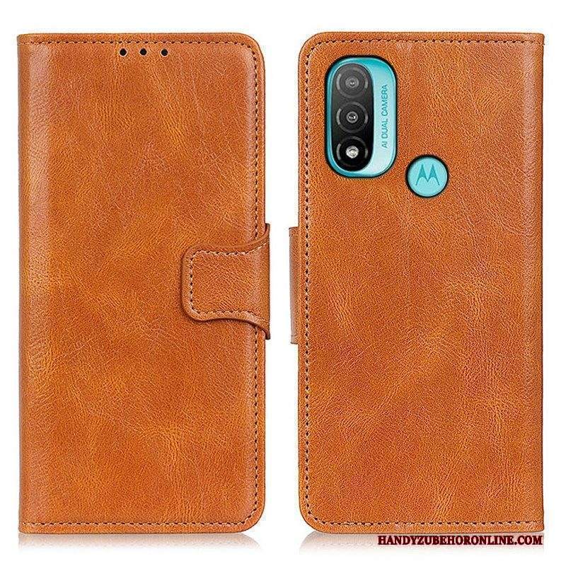 Folio Cover Moto E40 / E30 / E20 Chiusura Reversibile Effetto Pelle