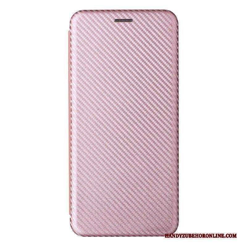 Folio Cover Moto E40 / E30 / E20 Custodia in pelle Fibra Di Carbonio