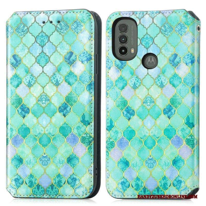 Folio Cover Moto E40 / E30 / E20 Custodia in pelle Rfid Artistico