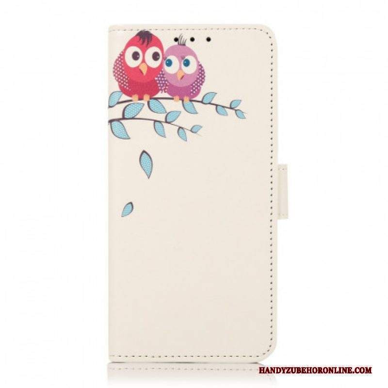 Folio Cover Moto E40 / E30 / E20 Paio Di Gufi Sull'albero