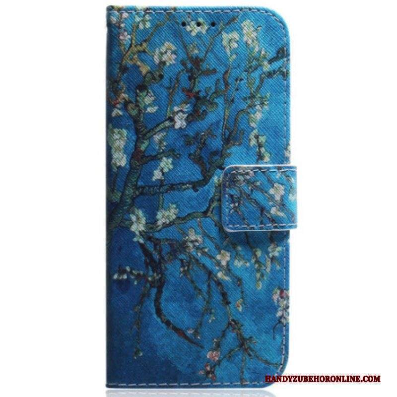 Folio Cover Moto G73 5G Cinturino Rami Di Fiori