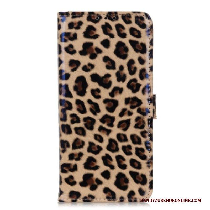 Folio Cover Samsung Galaxy A14 / A14 5G Effetto Pelle Di Leopardo