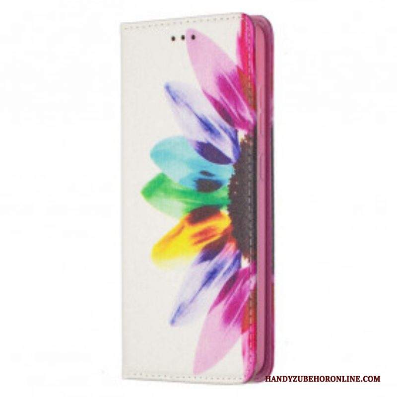 Folio Cover Samsung Galaxy A52 4G / A52 5G / A52s 5G Custodia in pelle Fiore Dell'acquerello