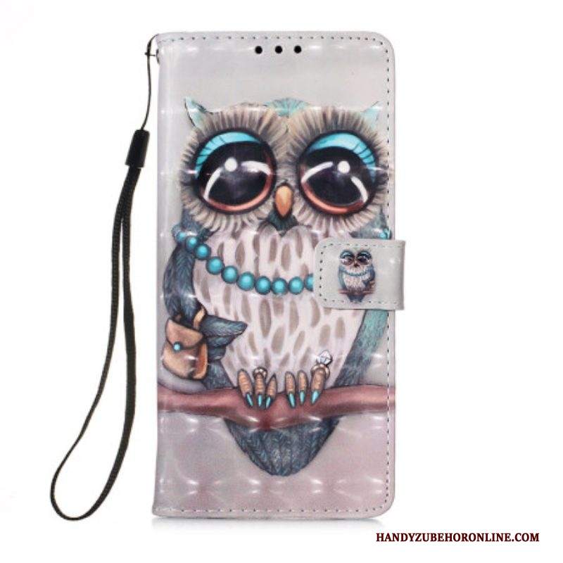 Folio Cover Samsung Galaxy A54 5G Miss Owl Con Cordino