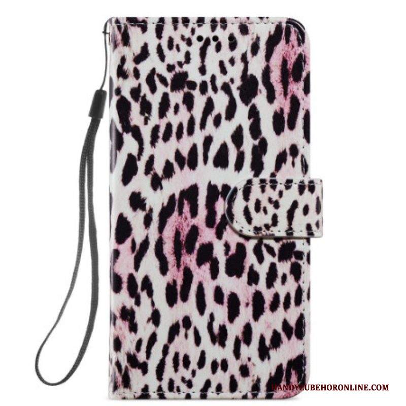 Folio Cover Samsung Galaxy A54 5G Strappy Stile Leopardo