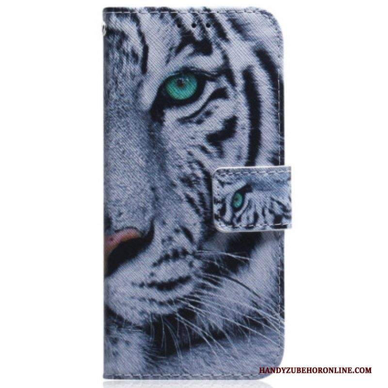 Folio Cover Samsung Galaxy A54 5G Tigre Bianca Strappy