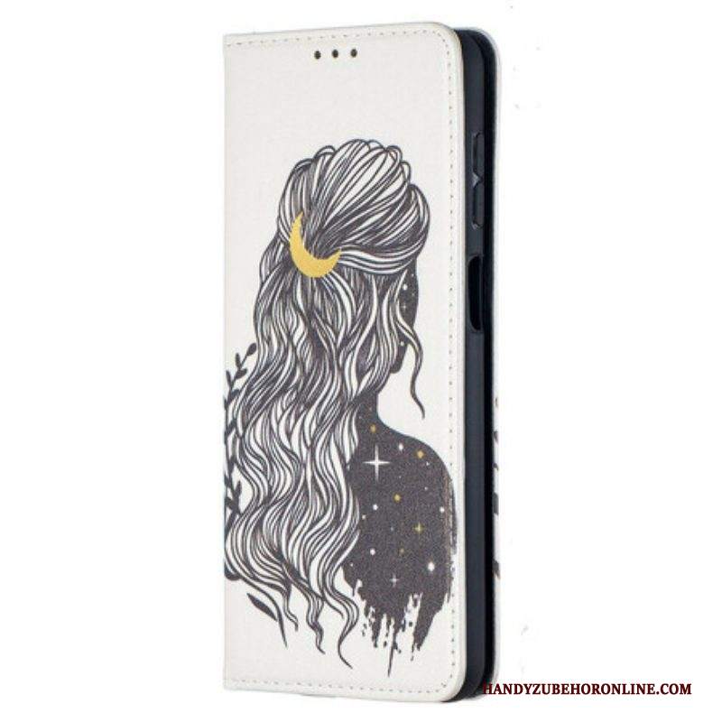 Folio Cover Samsung Galaxy M12 / A12 Custodia in pelle Bei Capelli