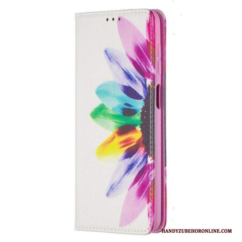 Folio Cover Samsung Galaxy M12 / A12 Custodia in pelle Fiore Dell'acquerello