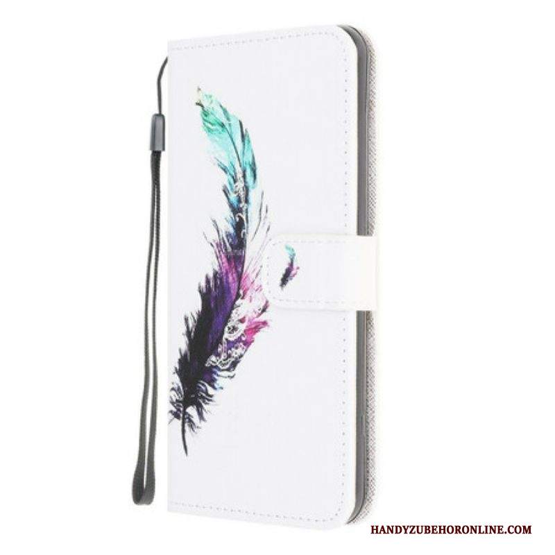 Folio Cover Samsung Galaxy M12 / A12 Piuma Con Cordino