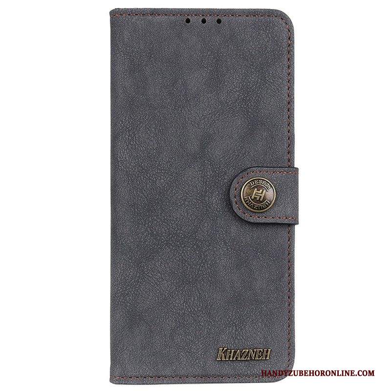 Folio Cover Samsung Galaxy M13 Khazneh Crosta Di Cuoio