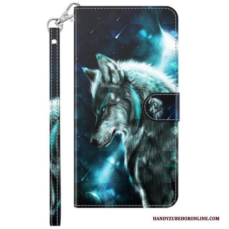 Folio Cover Samsung Galaxy M13 Lupo Con Cordino