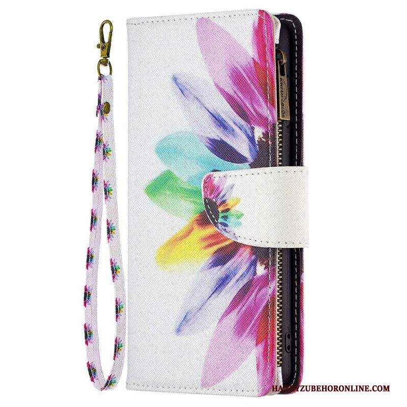 Folio Cover Samsung Galaxy M23 5G Borsa E Cordino Fiore