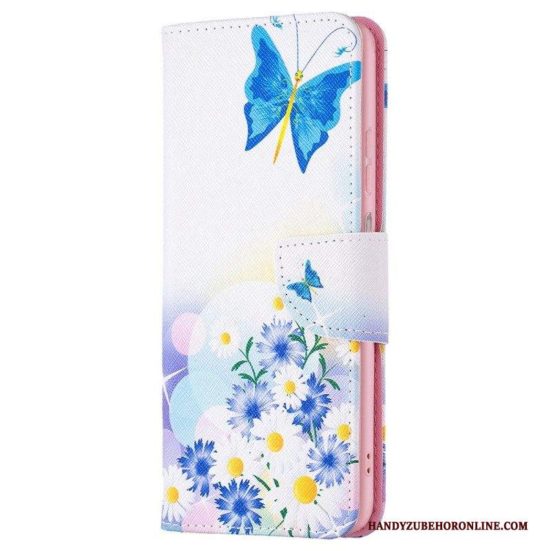 Folio Cover Samsung Galaxy M23 5G Farfalle Dell'acquerello