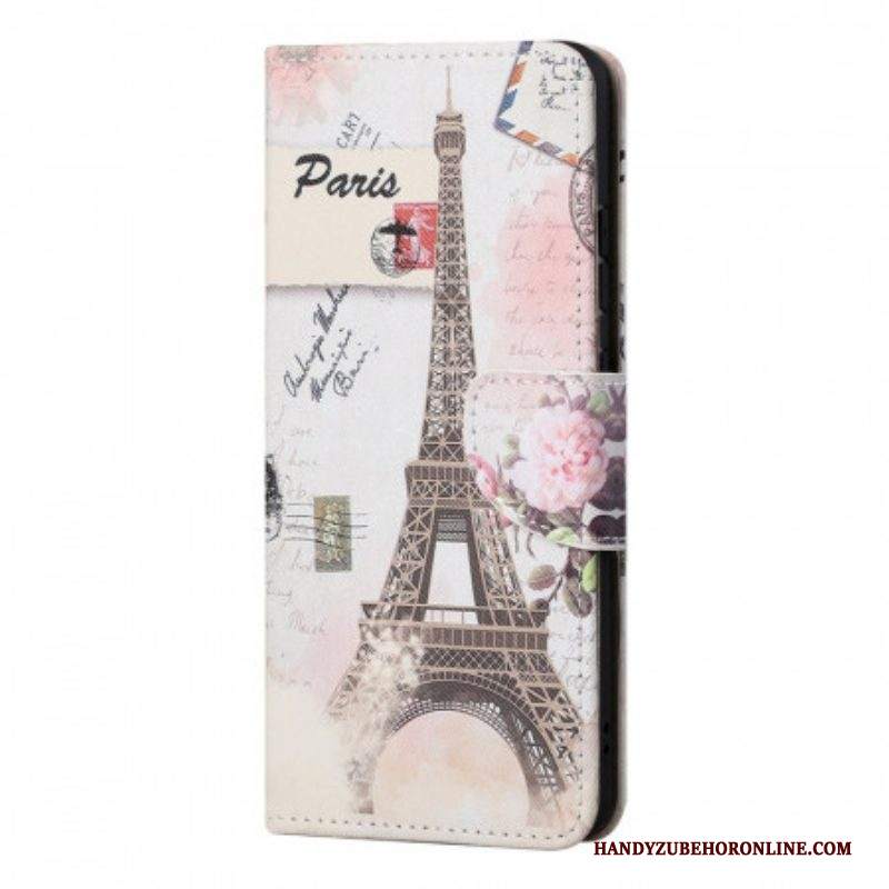 Folio Cover Samsung Galaxy M52 5G Retrò Torre Eiffel