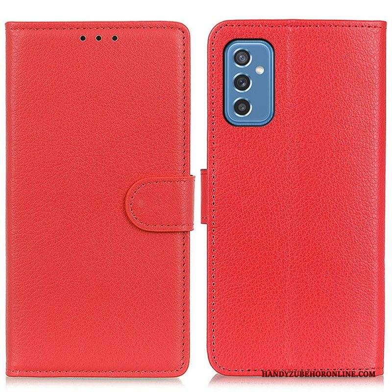 Folio Cover Samsung Galaxy M52 5G Trama Di Litchi