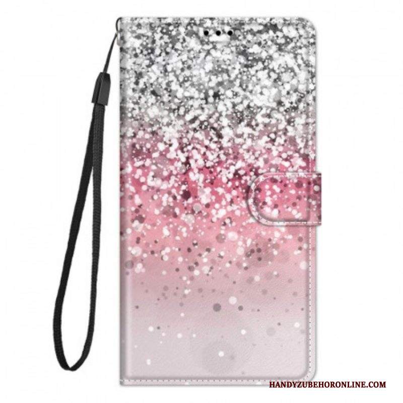 Folio Cover Samsung Galaxy M53 5G Paillettes Con Cinturino