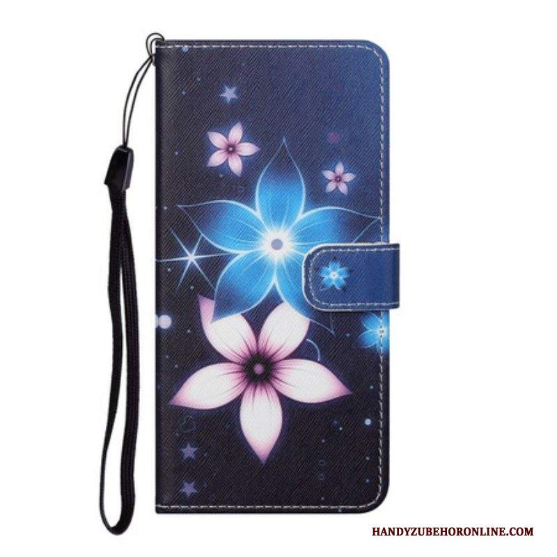 Folio Cover Samsung Galaxy S21 5G Cinturino Lunare Fiori