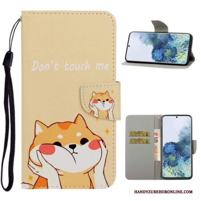 Folio Cover Samsung Galaxy S21 5G Gatto Non Toccarmi Con La Cinghia