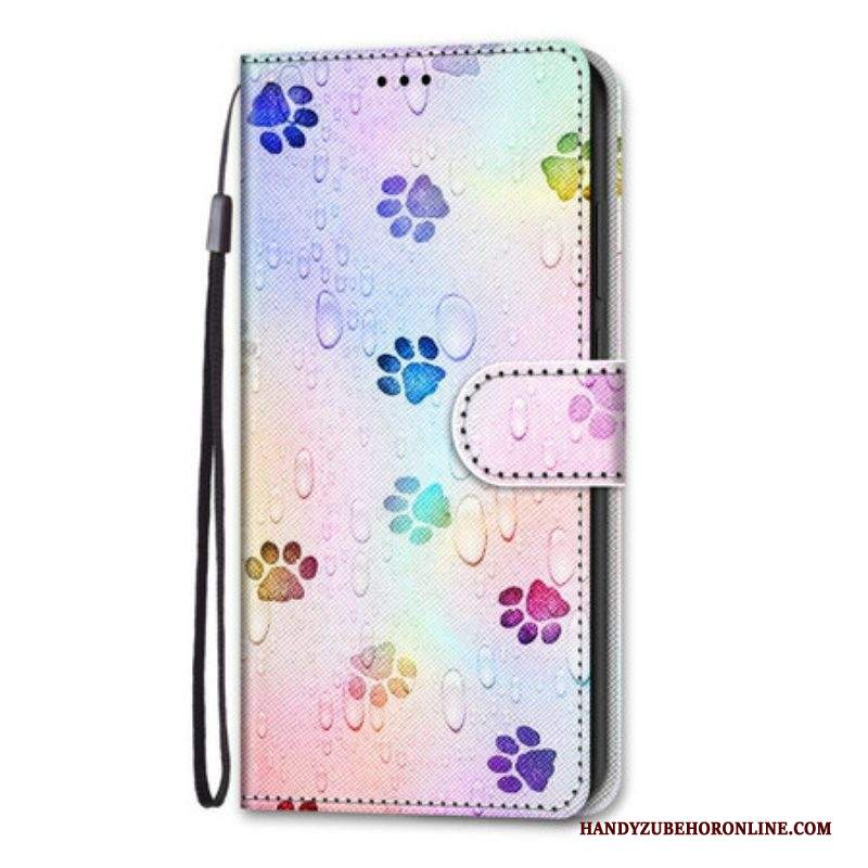 Folio Cover Samsung Galaxy S21 5G Impronte Sotto La Pioggia