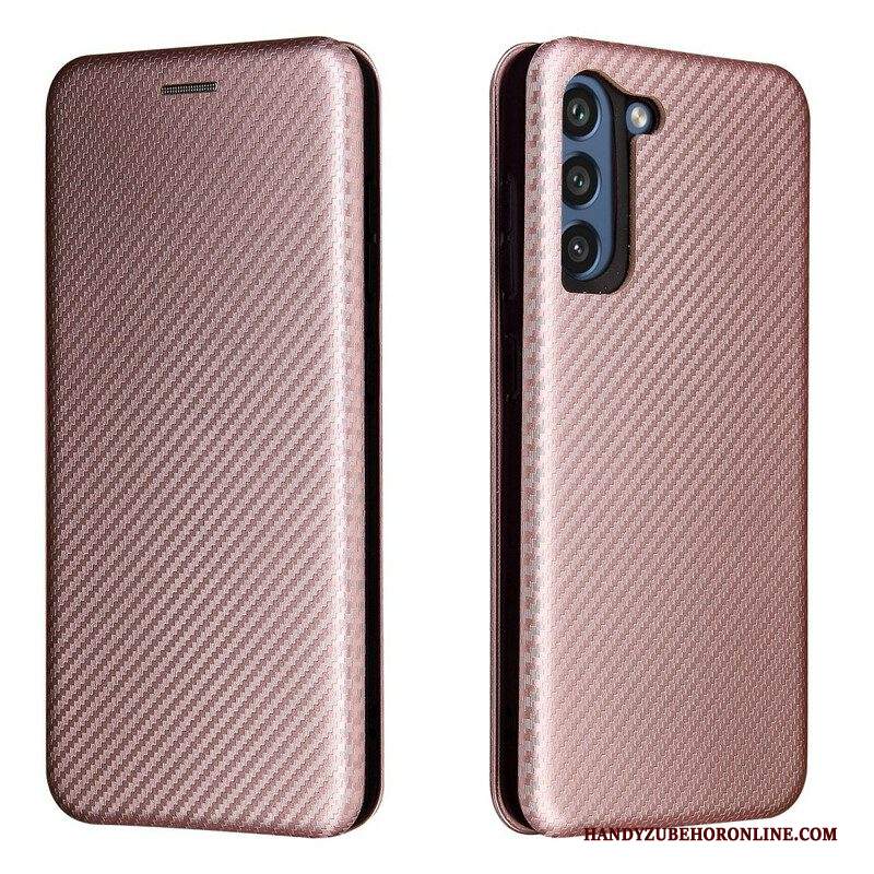Folio Cover Samsung Galaxy S21 FE Custodia in pelle Fibra Di Carbonio