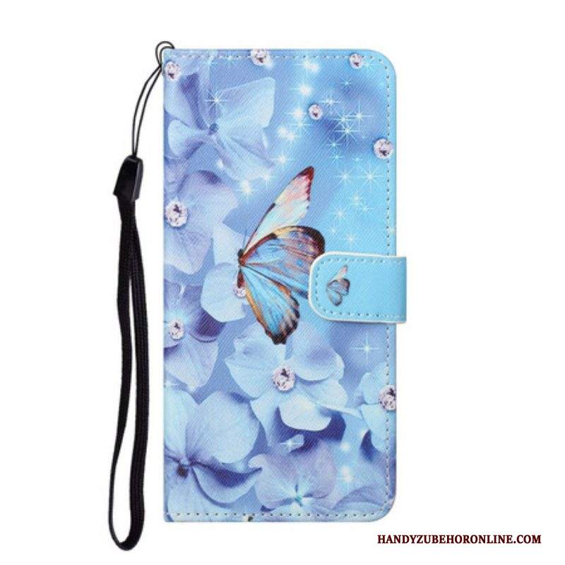 Folio Cover Samsung Galaxy S21 FE Farfalle Di Diamanti Strappy