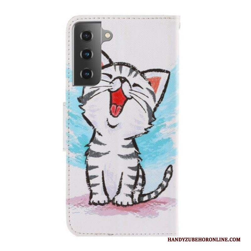 Folio Cover Samsung Galaxy S21 Plus 5G Gattino Di Colore Strappy