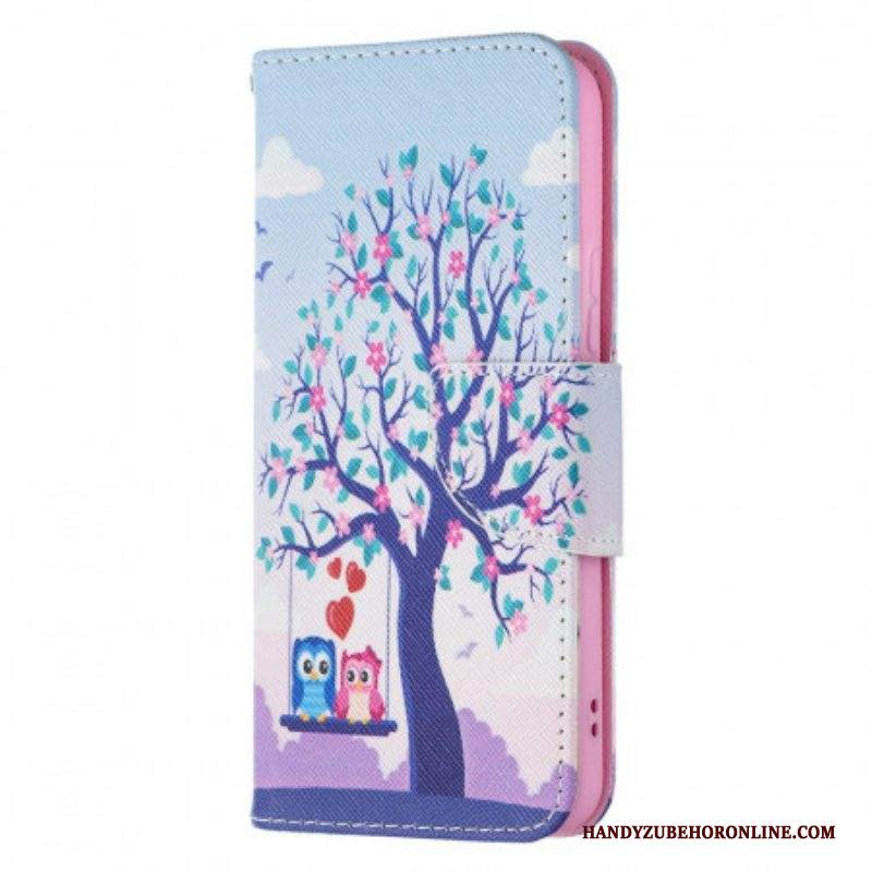 Folio Cover Samsung Galaxy S22 5G Gufi Sull'altalena