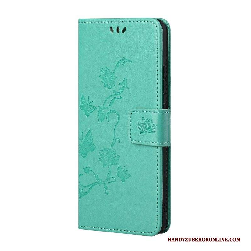 Folio Cover Samsung Galaxy S22 Plus 5G Perizoma Farfalle E Fiori