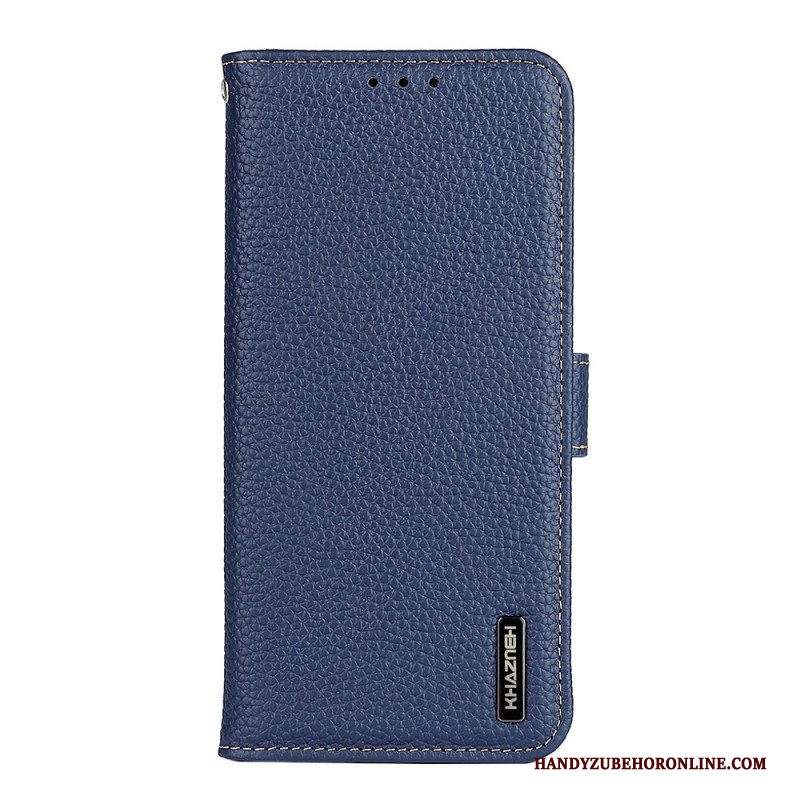 Folio Cover Samsung Galaxy S22 Plus 5G Vera Pelle Di Litchi Khazneh