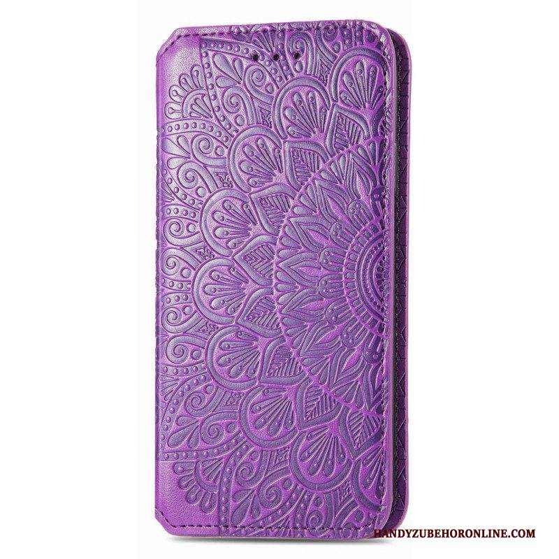 Folio Cover Samsung Galaxy S22 Ultra 5G Custodia in pelle Mandala