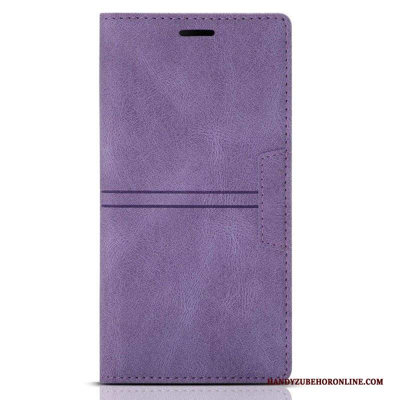 Folio Cover Samsung Galaxy S23 5G Custodia in pelle Chiusura Magnetica Con Cuciture In Pelle Stile