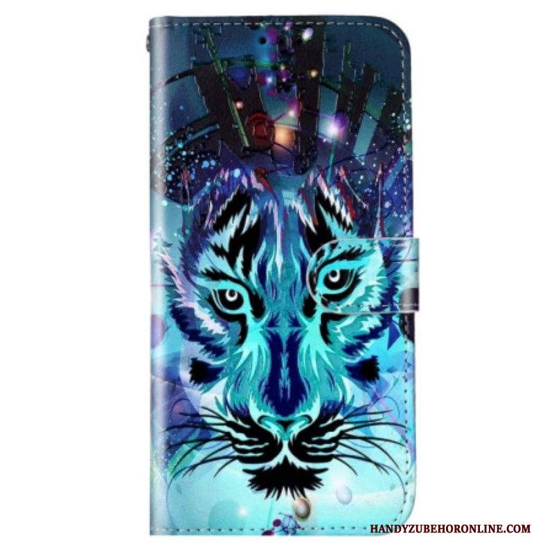 Folio Cover Samsung Galaxy S23 5G La Tigre Con Cordino