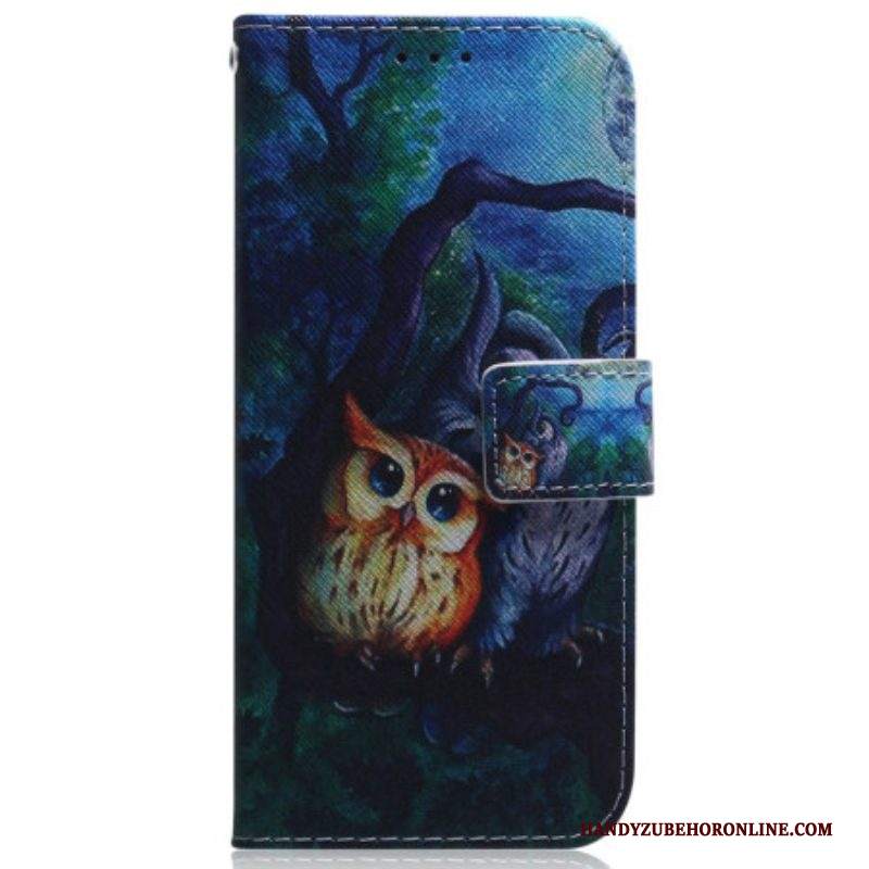 Folio Cover Samsung Galaxy S23 5G Pittura Gufi