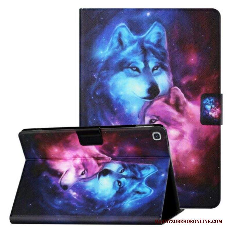 Folio Cover Samsung Galaxy Tab A7 Lite Coppia Di Lupi