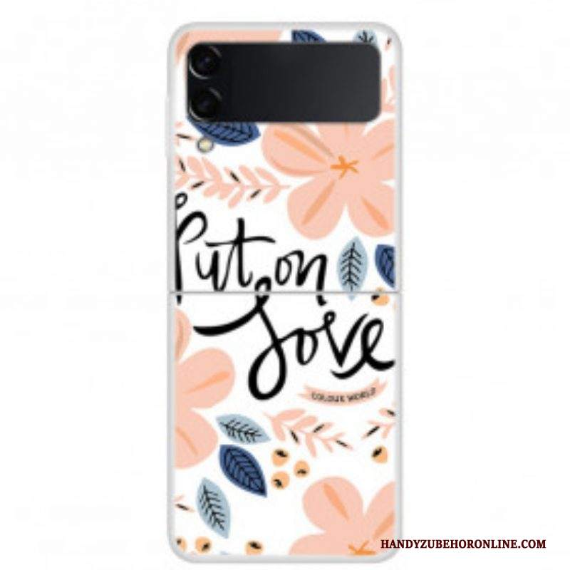 Folio Cover Samsung Galaxy Z Flip 3 5G Custodia in pelle Indossa Amore