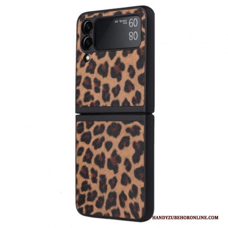 Folio Cover Samsung Galaxy Z Flip 3 5G Custodia in pelle Leopardo