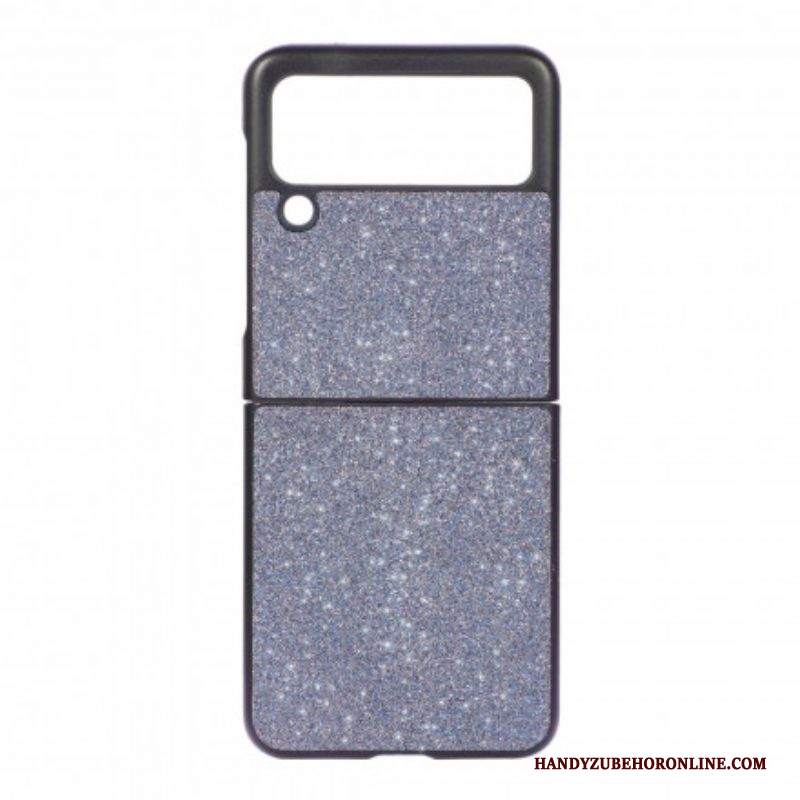 Folio Cover Samsung Galaxy Z Flip 3 5G Custodia in pelle Paillettes Premium