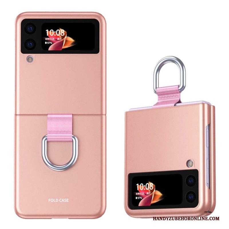 Folio Cover Samsung Galaxy Z Flip 3 5G Custodia in pelle Skin-touch Con Anello