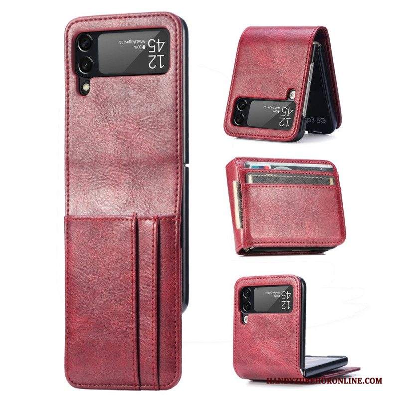 Folio Cover Samsung Galaxy Z Flip 3 5G Portafoglio Custodia in pelle Portafoglio In Pelle Stile