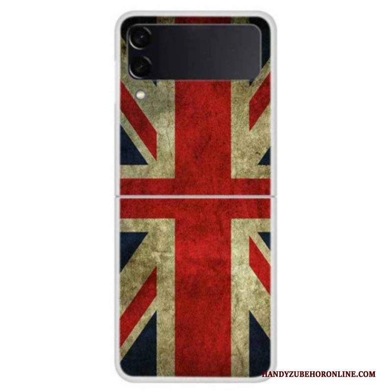 Folio Cover Samsung Galaxy Z Flip 4 Custodia in pelle Bandiera Inglese