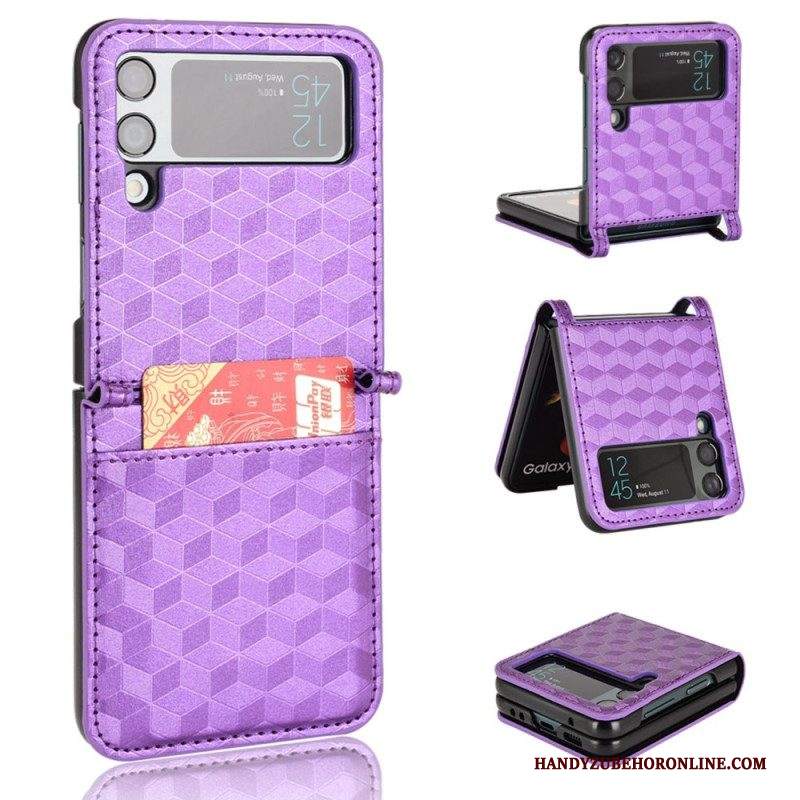 Folio Cover Samsung Galaxy Z Flip 4 Custodia in pelle Cubo 3d