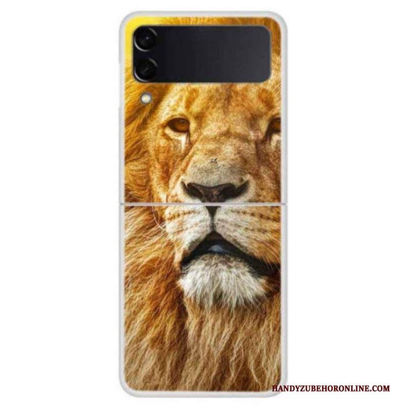 Folio Cover Samsung Galaxy Z Flip 4 Custodia in pelle Leone