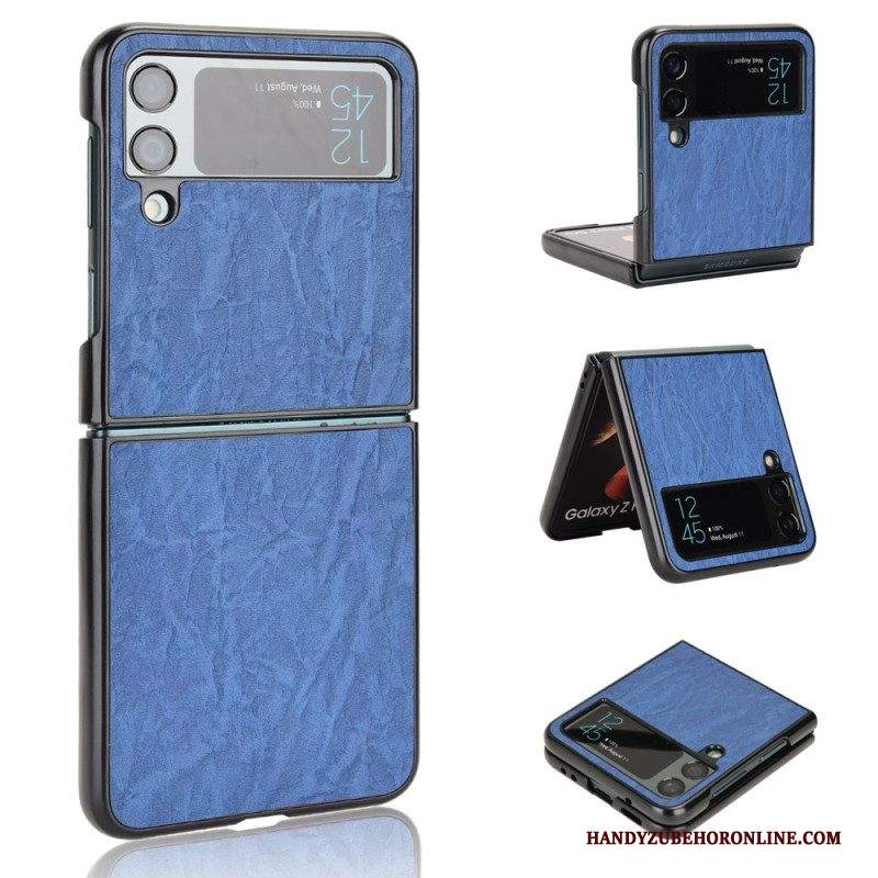 Folio Cover Samsung Galaxy Z Flip 4 Custodia in pelle Morbidezza Effetto Pelle