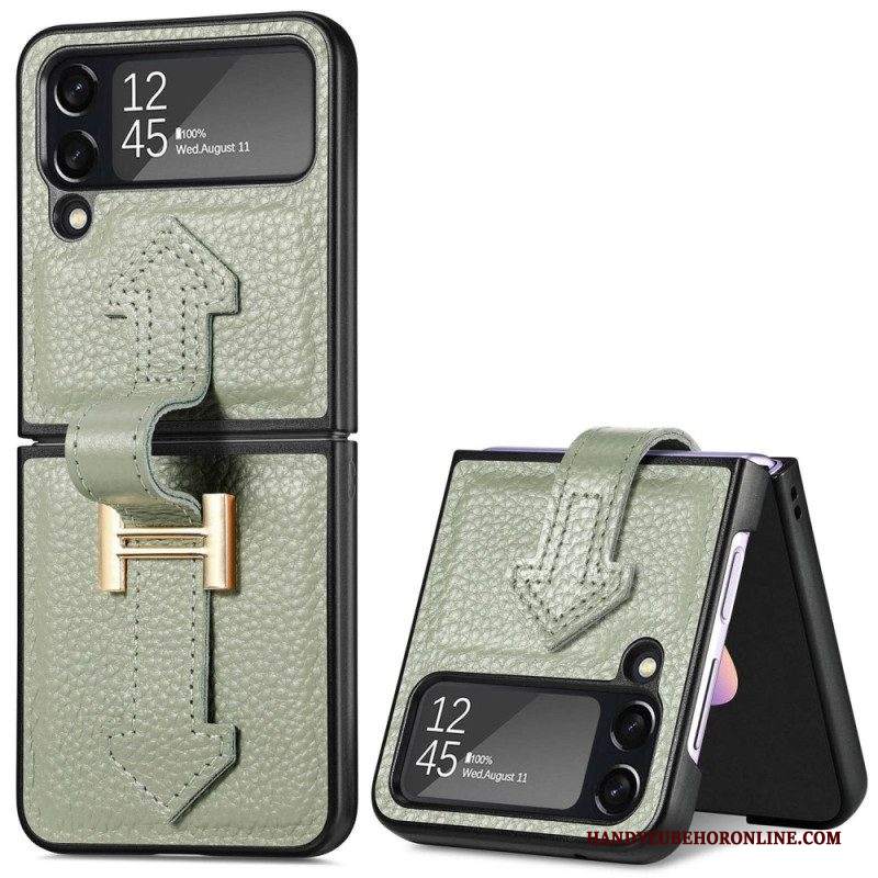 Folio Cover Samsung Galaxy Z Flip 4 Custodia in pelle Pelle E Charms