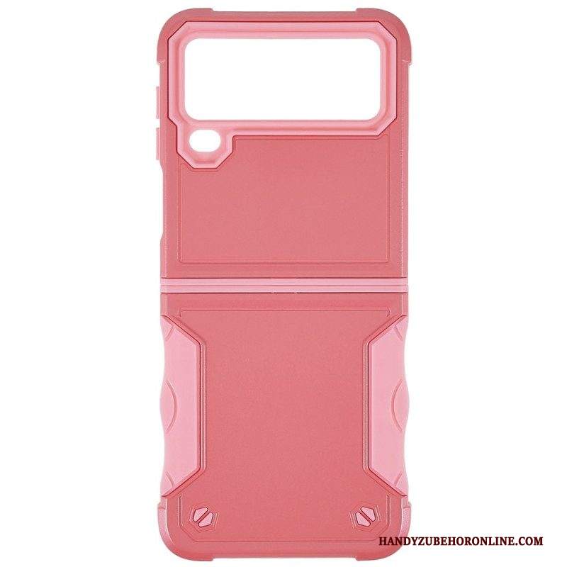 Folio Cover Samsung Galaxy Z Flip 4 Custodia in pelle Pulsante Ibrido