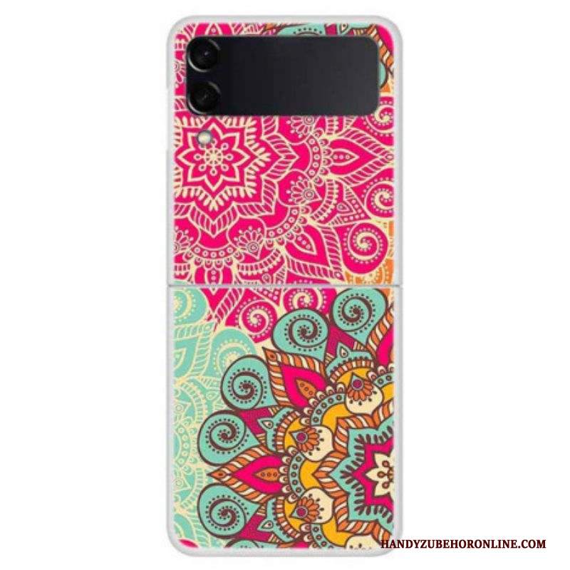 Folio Cover Samsung Galaxy Z Flip 4 Custodia in pelle Tendenza Mandala