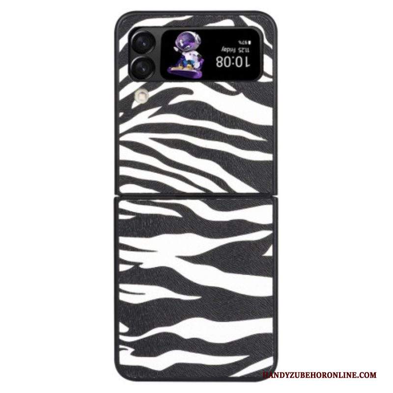 Folio Cover Samsung Galaxy Z Flip 4 Custodia in pelle Zebra