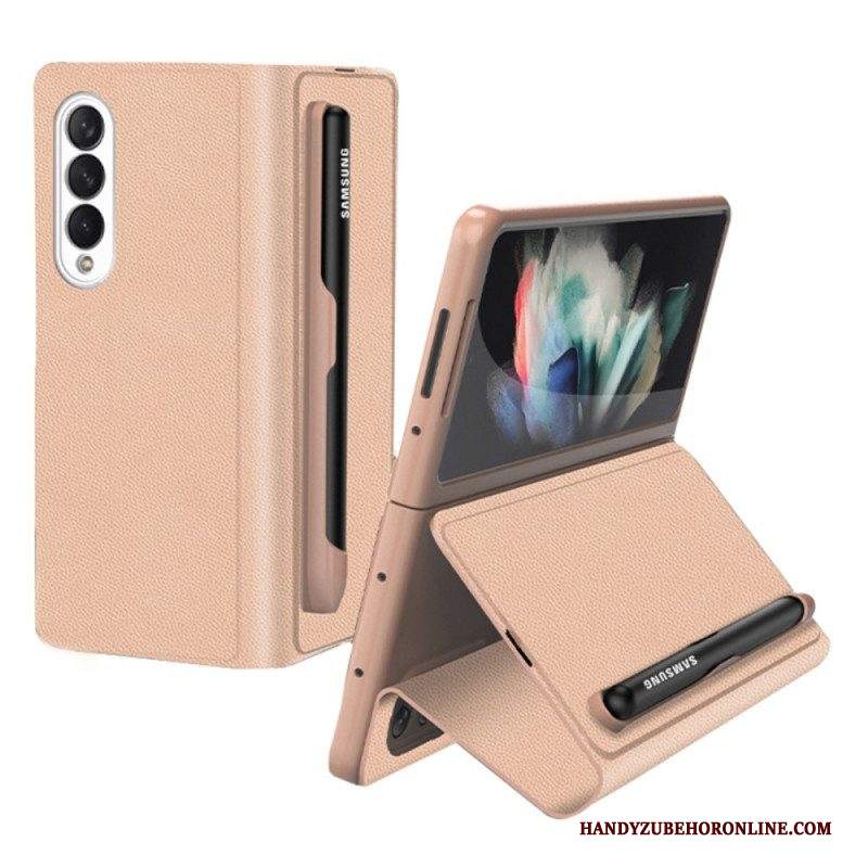 Folio Cover Samsung Galaxy Z Fold 3 5G Custodia in pelle Porta Stilo In Ecopelle