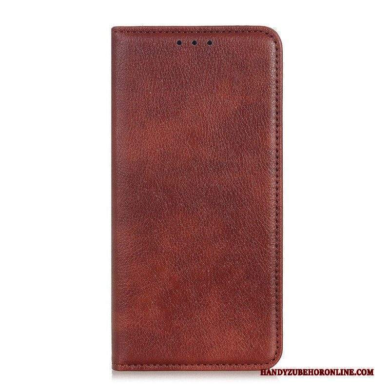 Folio Cover Sony Xperia 1 IV Custodia in pelle Crosta Di Cuoio Litchi