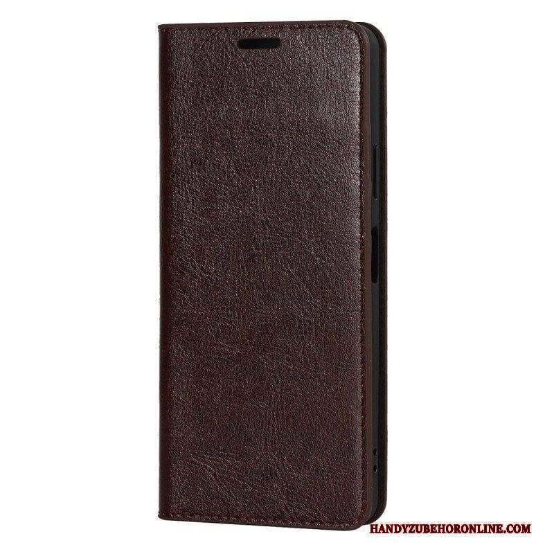 Folio Cover Sony Xperia 10 IV Custodia in pelle Pelle Vera